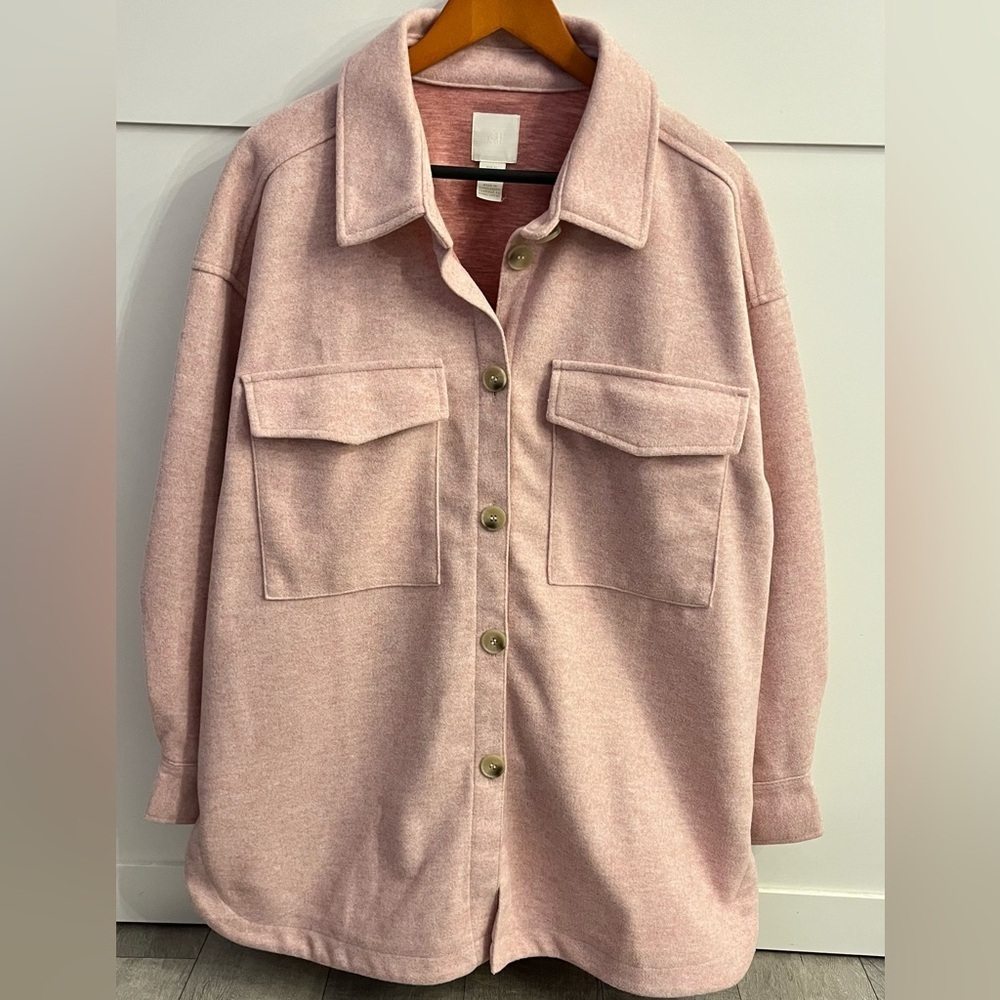 H&M Light Pink Shacket with Pockets